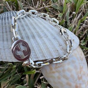 Silver Link Bracelet with Interlocking Circle Detail